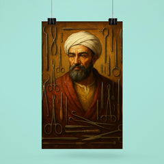 Abu al Qasim al Zahrawi with surgical instruments poster 6