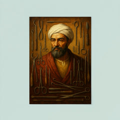Abu al Qasim al Zahrawi with surgical instruments poster 8