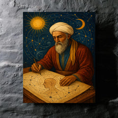Abu Zayd al Balkhi mapping the soul and stars metal print mockup