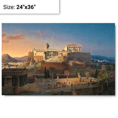 Acropolis by Leo von Klenze metal print on a plain backdrop in size 24"x36".