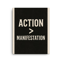 Action Manifestation canvas print on a plain backdrop in size 16"x20".