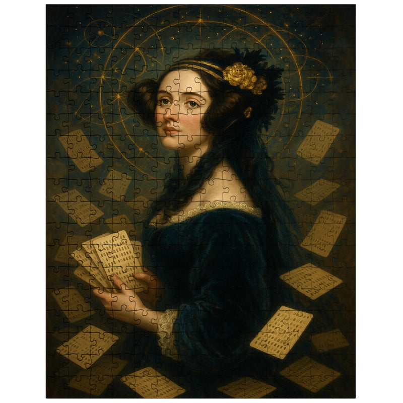 Ada Lovelace amid punched cards and celestial mathematics jigsaw puzzle