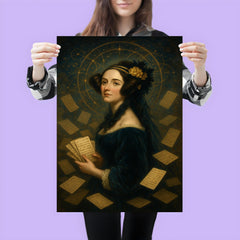 Ada Lovelace amid punched cards and celestial mathematics poster 3