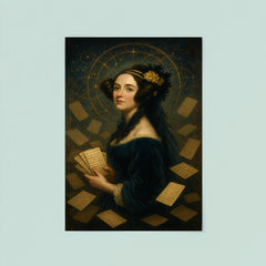 Ada Lovelace amid punched cards and celestial mathematics poster 8