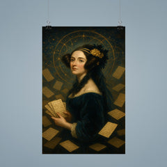 Ada Lovelace amid punched cards and celestial mathematics poster 9