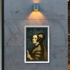 Ada Lovelace analytical engine blueprint portrait poster 2