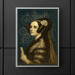 Ada Lovelace analytical engine blueprint portrait poster 5