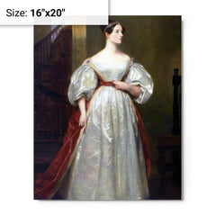 Ada Lovelace by Margaret Sarah Carpenter metal print on a plain backdrop in size 16"x20".
