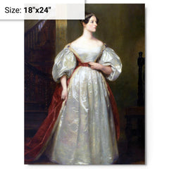 Ada Lovelace by Margaret Sarah Carpenter metal print on a plain backdrop in size 18"x24".