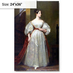 Ada Lovelace by Margaret Sarah Carpenter metal print on a plain backdrop in size 24"x36".