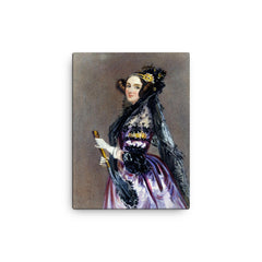 Ada Lovelace canvas print on a plain backdrop in size 12"x16".