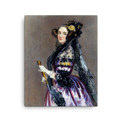 Ada Lovelace canvas print on a plain backdrop in size 16"x20".
