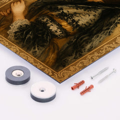 Ada Lovelace engine diagrams and lace metal print mockup