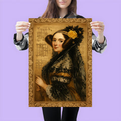 Ada Lovelace engine diagrams and lace poster 3