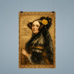 Ada Lovelace engine diagrams and lace poster 9