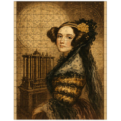 Ada Lovelace mechanical engine and celestial charts jigsaw puzzle