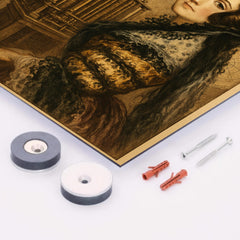 Ada Lovelace mechanical engine and celestial charts metal print mockup