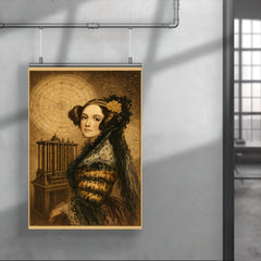 Ada Lovelace mechanical engine and celestial charts poster 4