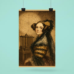 Ada Lovelace mechanical engine and celestial charts poster 6