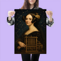 Ada Lovelace mechanical engine and constellation overlays poster 3