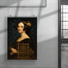 Ada Lovelace mechanical engine and constellation overlays poster 4