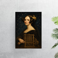 Ada Lovelace mechanical engine and constellation overlays poster 7