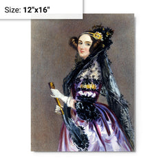 Ada Lovelace metal print on a plain backdrop in size 12"x16".