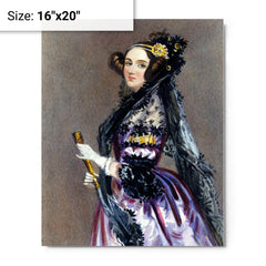 Ada Lovelace metal print on a plain backdrop in size 16"x20".