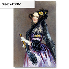 Ada Lovelace metal print on a plain backdrop in size 24"x36".