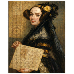 Ada Lovelace with analytical engine diagrams jigsaw puzzle