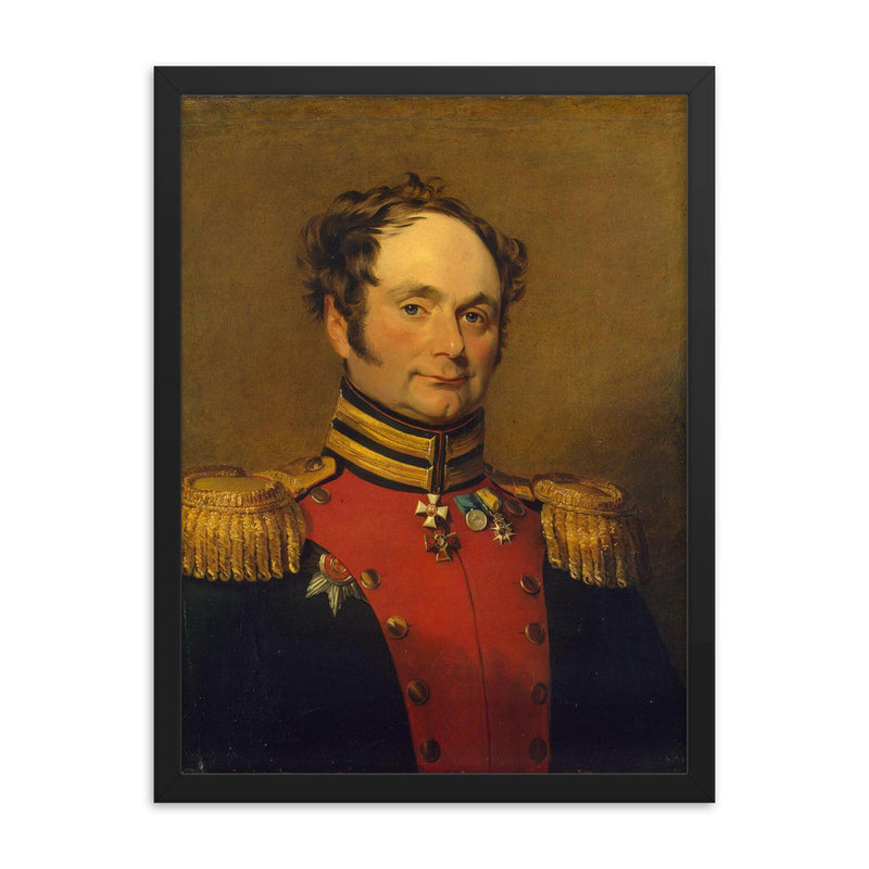Adam Otto von Bistram framed print on a plain backdrop in size 18