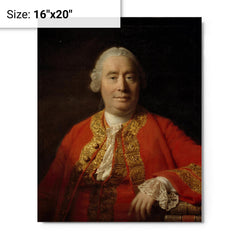 Adam Smith metal print on a plain backdrop in size 16"x20".