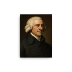 Adam Smith portrait canvas print on a plain backdrop in size 12"x16".