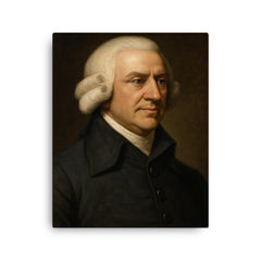 Adam Smith portrait canvas print on a plain backdrop in size 16"x20".