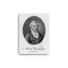 Adam Weishaupt canvas print on a plain backdrop in size 12"x16".