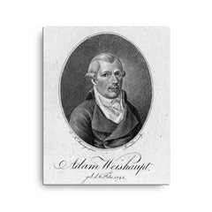 Adam Weishaupt canvas print on a plain backdrop in size 16"x20".