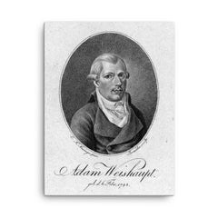 Adam Weishaupt canvas print on a plain backdrop in size 18"x24".