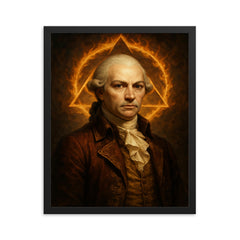 Adam Weishaupt framed print on a plain backdrop in size 16"x20".