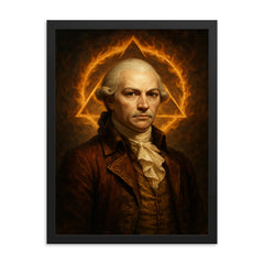 Adam Weishaupt framed print on a plain backdrop in size 18"x24".
