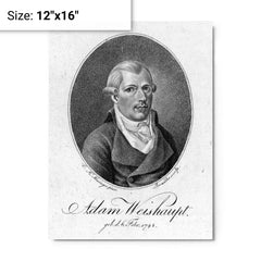 Adam Weishaupt metal print on a plain backdrop in size 12"x16".