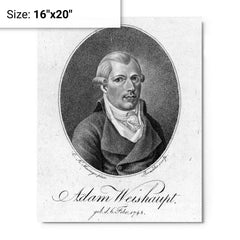 Adam Weishaupt metal print on a plain backdrop in size 16"x20".