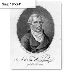 Adam Weishaupt metal print on a plain backdrop in size 18"x24".