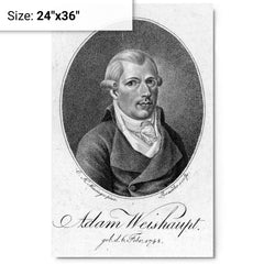 Adam Weishaupt metal print on a plain backdrop in size 24"x36".