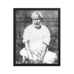 Adbhutananda framed print on a plain backdrop in size 16"x20".
