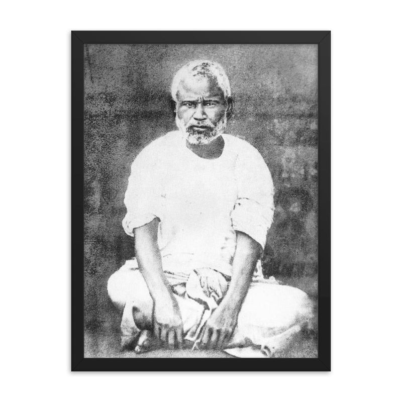 Adbhutananda framed print on a plain backdrop in size 18