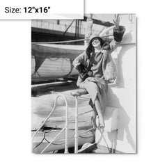 Adele Astaire metal print on a plain backdrop in size 12"x16".