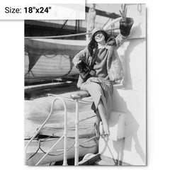 Adele Astaire metal print on a plain backdrop in size 18"x24".