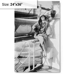 Adele Astaire metal print on a plain backdrop in size 24"x36".