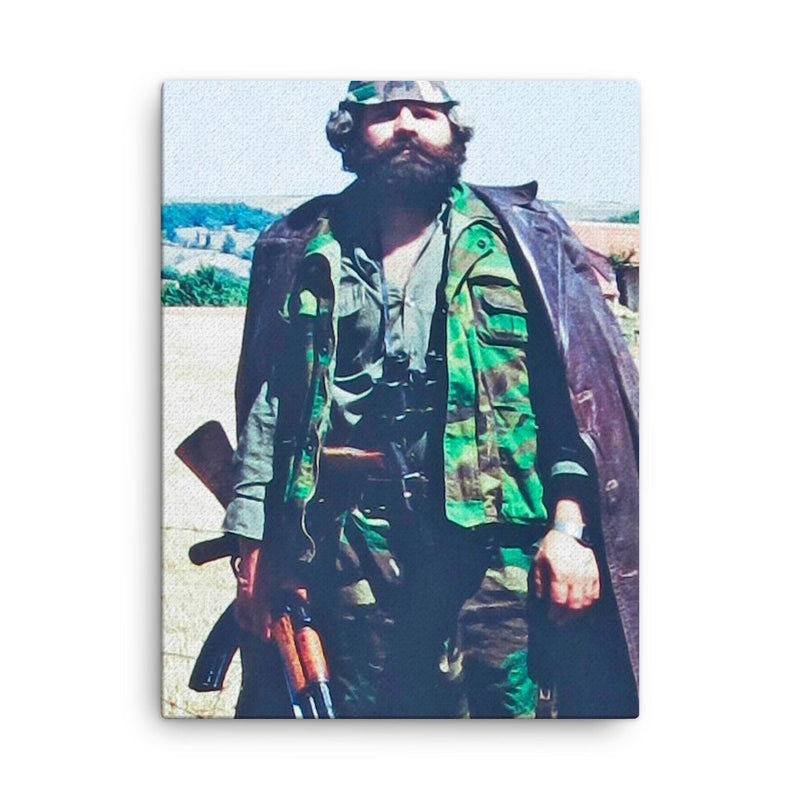 Adem Jashari canvas print on a plain backdrop in size 18