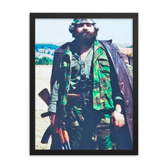 Adem Jashari framed print on a plain backdrop in size 18"x24".